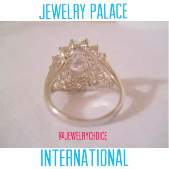 925 Stamped Silver Heart Shape Cubic Zirconia Ring - Picture 6 of 12